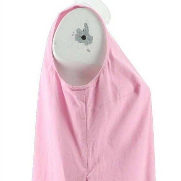 NWT JOAN RIVERS PINK REGULAR LENGTH SLEEVELESS DENIM DRESS WITH FLOUNCE MEDIUM - Picture 5 of 12